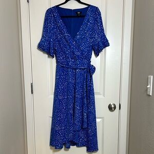 DKNY Blue and White Midi Dress